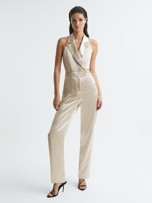 Metallic Tuxedo Jumpsuit | Reiss DE
