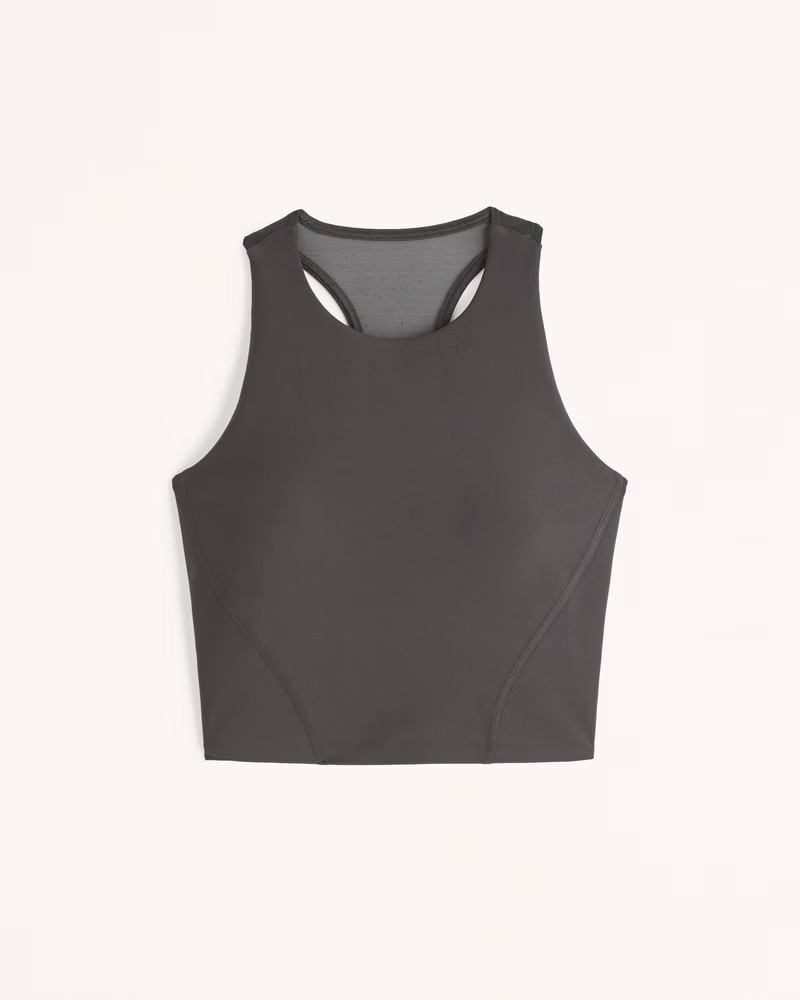 YPB sculptLUX High-Neck Mesh Back Slim Tank | Abercrombie & Fitch (US)