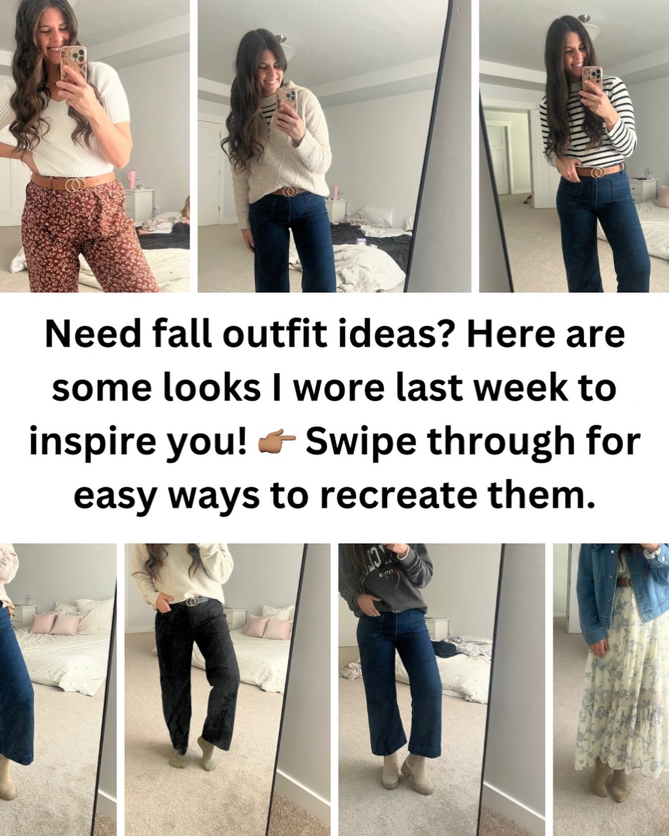 ✨Struggling to figure out what to wear this fall? These outfits are proof that you don’t need to overthink it! Swipe through for some easy styling ideas you can copy.

✨ Want even more help? My FREE Fall Style Guide breaks down how to layer sweater, must have pants to grab, and statement boots.

Comment “GUIDE” below, and I’ll send it your way! 

#stylebychantel #styletipsforwomen #findyourstyle #falloutfitideas

#LTKStyleTip #LTKU #LTKSeasonal