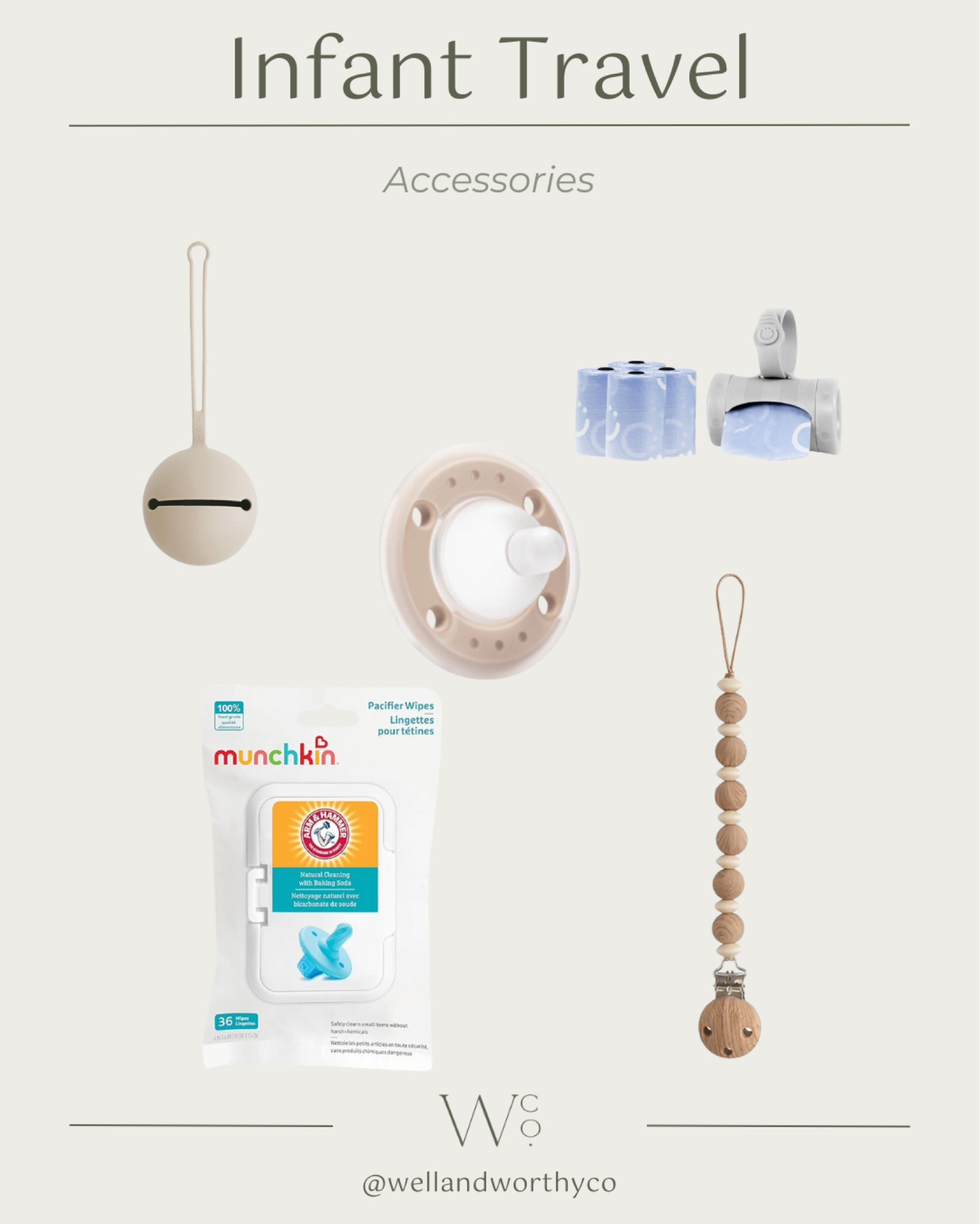 Pacifier and diaper bag accessories perfect for travel and everyday life! 

#LTKBump #LTKFamily #LTKBaby