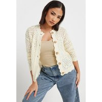 PixieGirl Women's Petite Crochet Cardigan in Ivory | Size: 16-18 | Debenhams UK