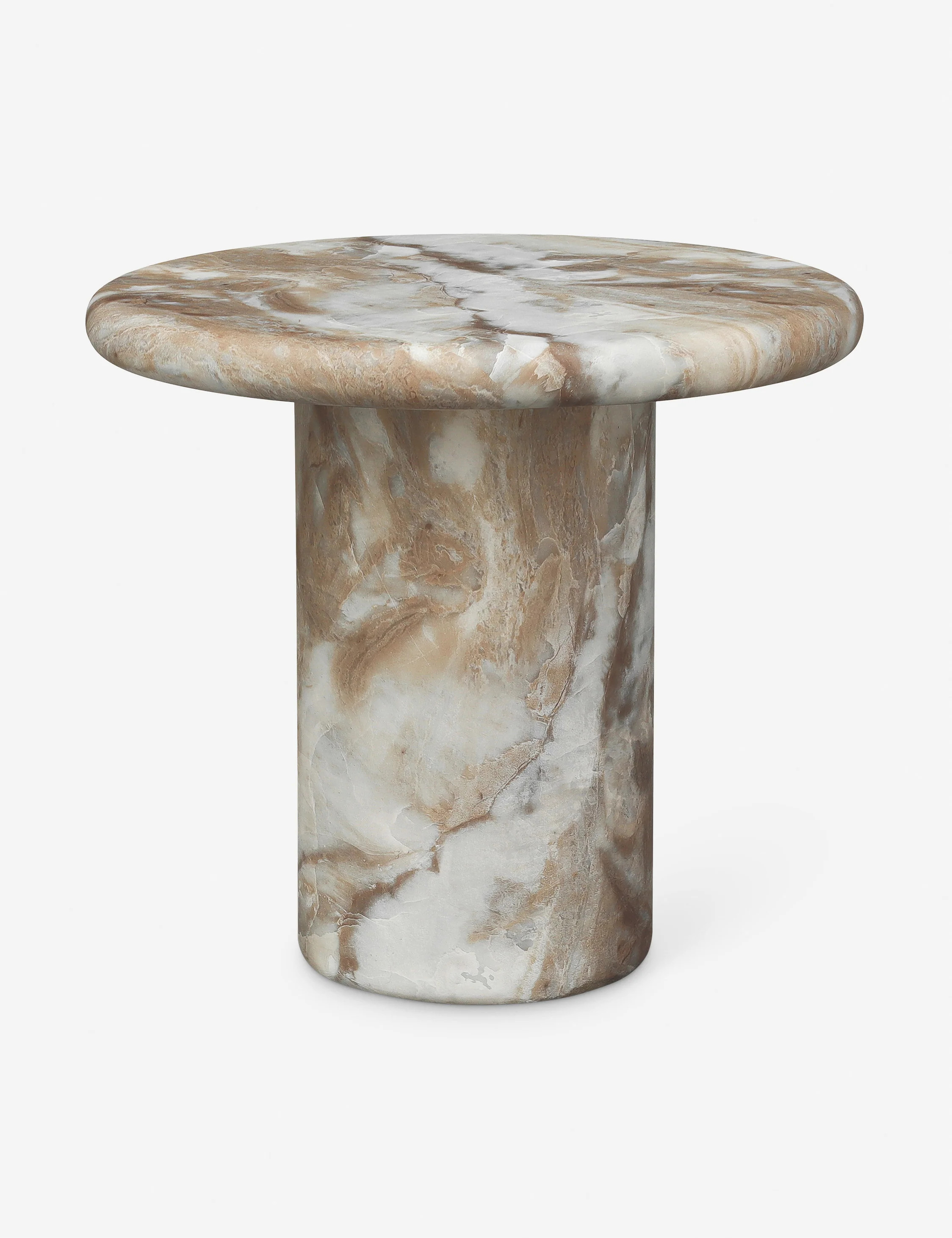 Charmaine Indoor / Outdoor Round Side Table, Brown | Lulu and Georgia 