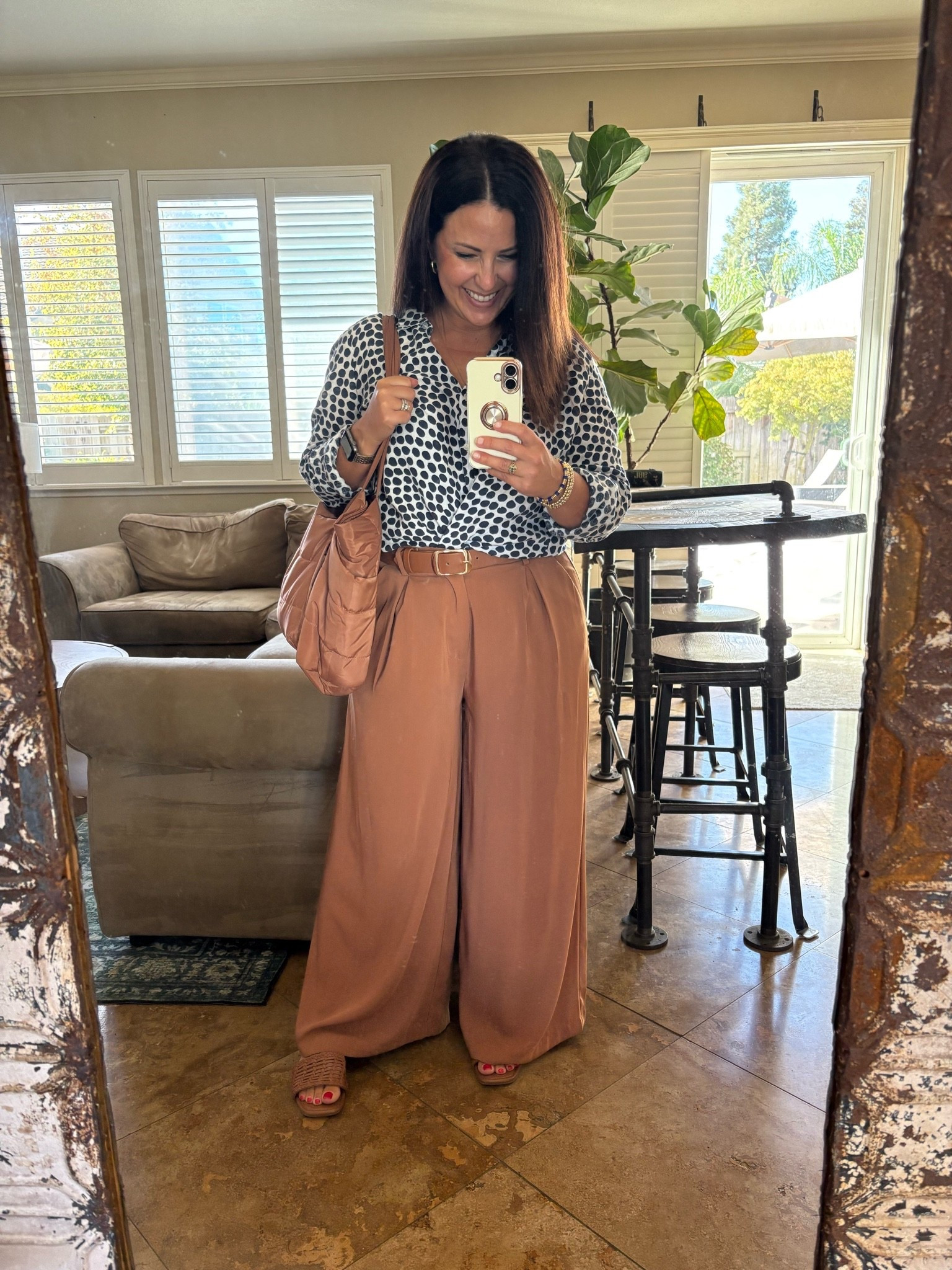 🍂 Fall teacher outfit inspiration! This blouse + these wide-leg pants are such an easy, polished combo for the classroom. I love that the pants come in short, regular & tall—I’m 5’2” and wearing a small short. So comfy and teacher-approved! 🤎

Fall outfits • fall workwear • teacher outfits • autumn outfits • wide-leg pants • teacher style • classroom outfit

#LTKootd #LTKPetite #LTKWorkwear