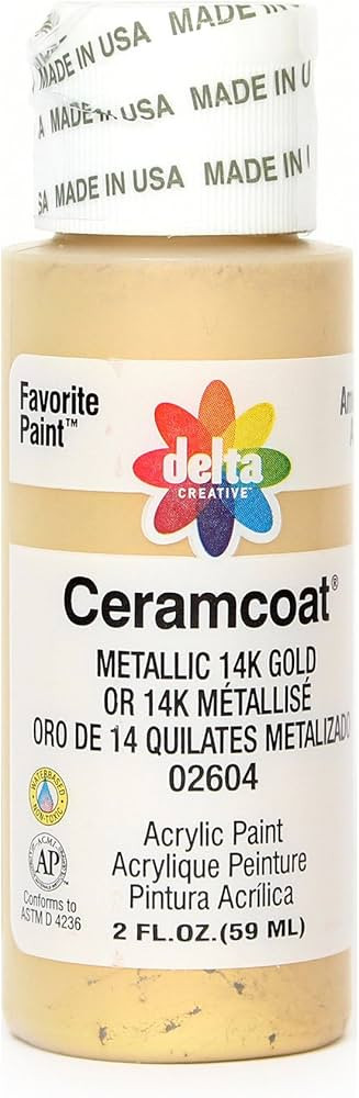 Delta Creative Ceramcoat Metallic and Pearl Acrylic Paint in Assorted Colors (2 oz), 2604, Metall... | Amazon (US)