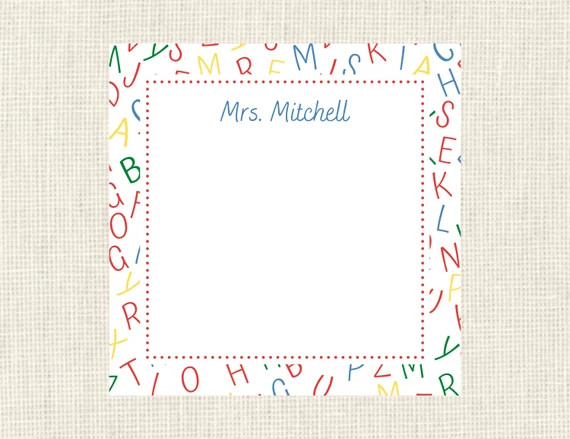 Teacher Notepad Personalized Watercolor - Etsy | Etsy (US)