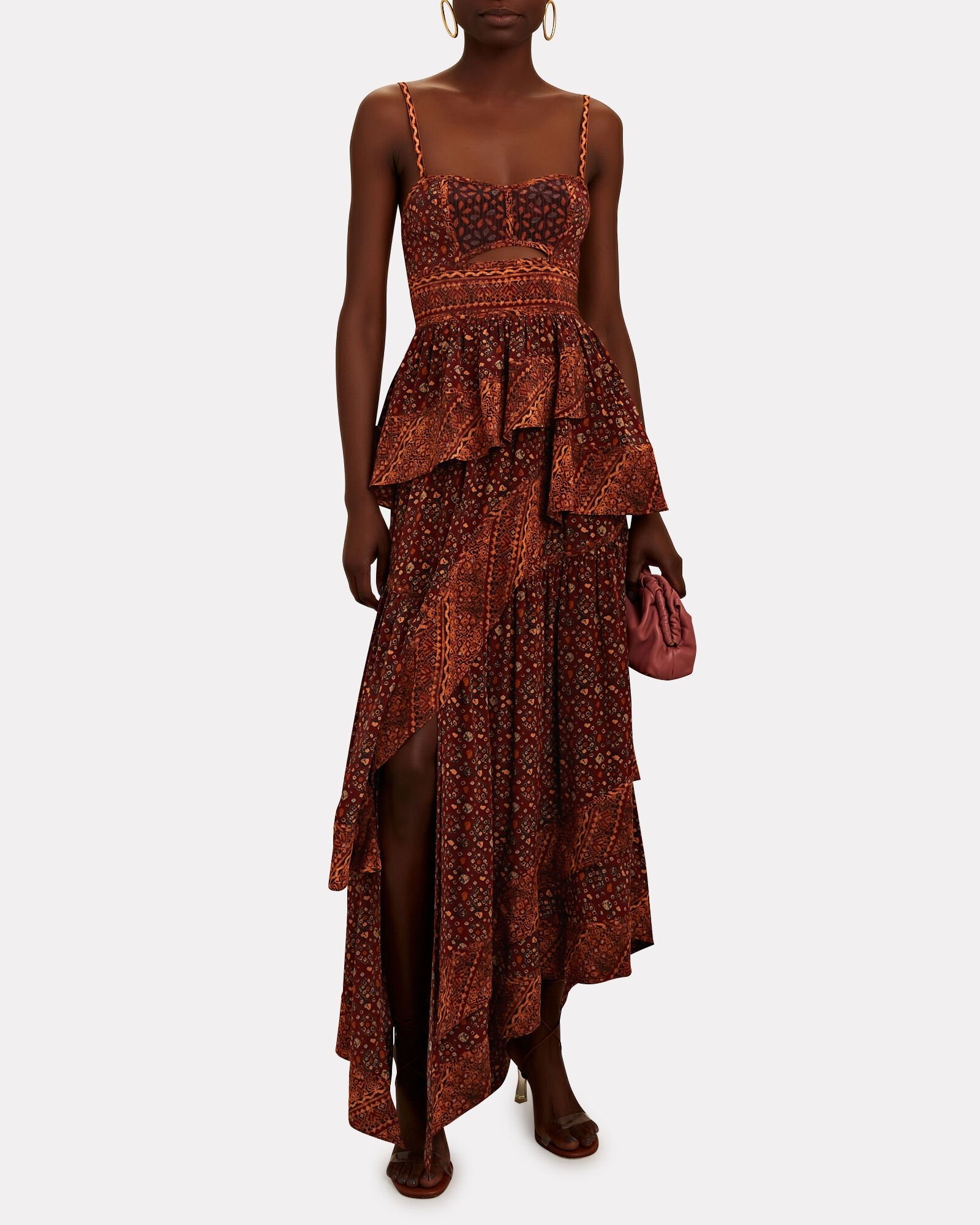 Josana Tiered Crepe De Chine Gown | INTERMIX