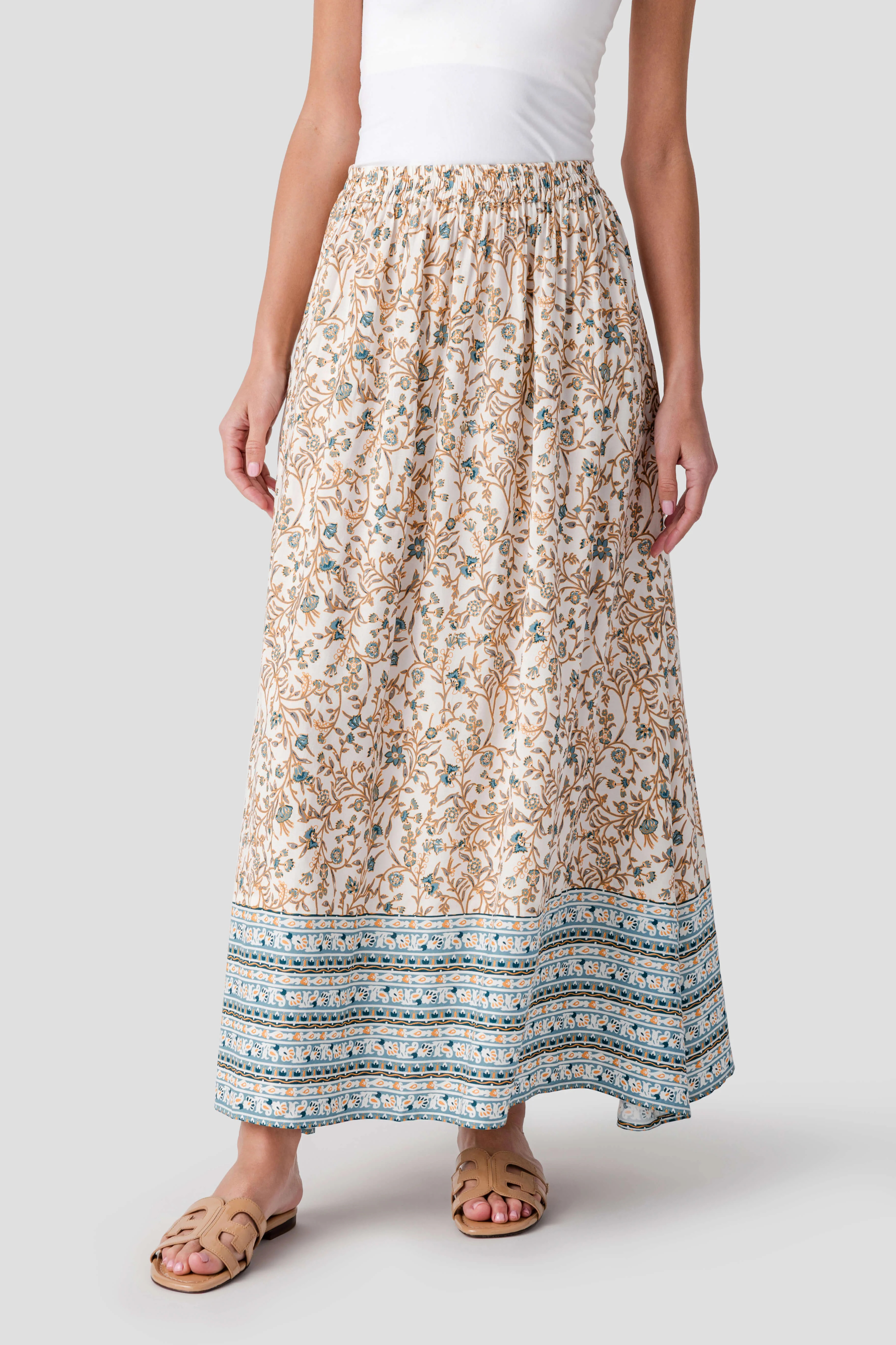Elan Boho Border Maxi Skirt | Social Threads