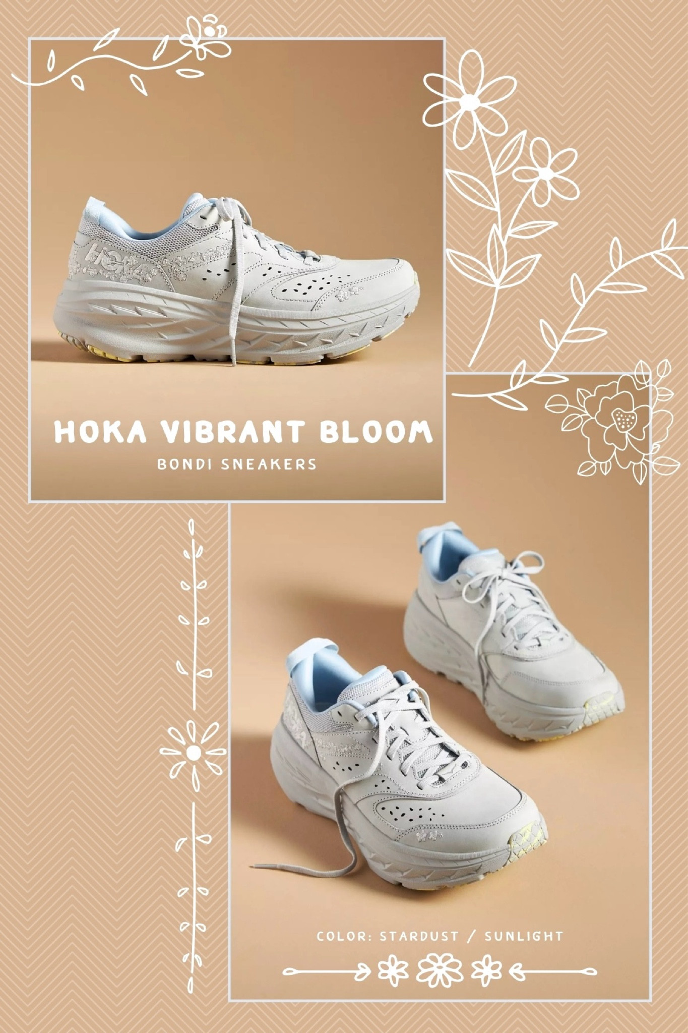 Currently on my wishlist: Hoka Vibrant Bloom Bondi L Sneakers! 😍 Sporty meets stylish with these ultra-comfy walking shoes! Featuring delicate floral embroidery, light blue accents, and Hoka’s signature cushioned support, they’re perfect for all-day wear. The premium nubuck upper, ultra-light EVA midsole, and marbled outsole make them a standout for both style and function. Linked these and other comfy-chic picks! 👟

#LTKGiftGuide #LTKShoeCrush #LTKFitness