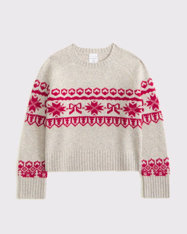 festive graphic crew sweater | Abercrombie & Fitch (US)