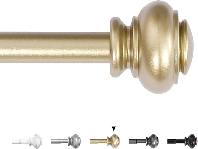 H.VERSAILTEX Curtain Rods for Windows 16.2 to 137.4 Inches 3/4 inch Diameter Adjustable Decorativ... | Amazon (US)
