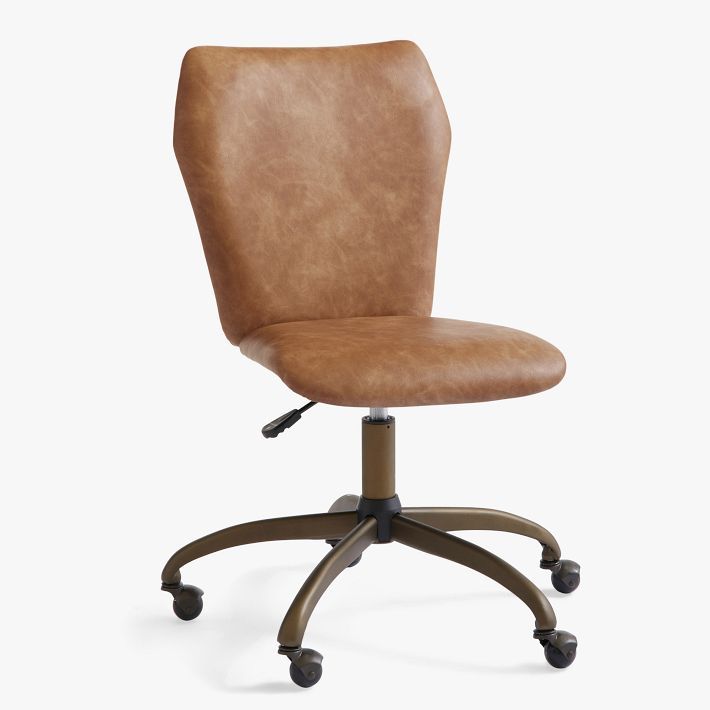 Faux Leather Caramel Airgo Desk Chair | Pottery Barn Teen