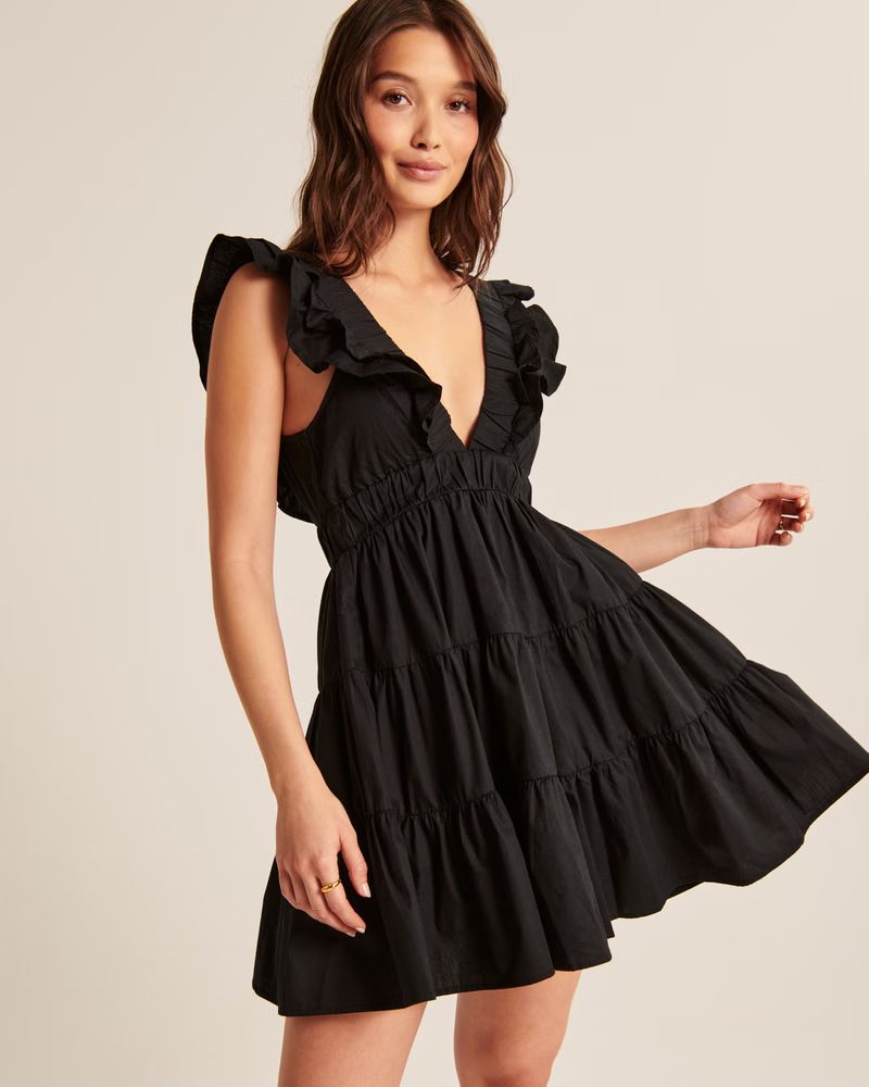 Women's Ruffle Tiered Mini Dress | Women's New Arrivals | Abercrombie.com | Abercrombie & Fitch (US)