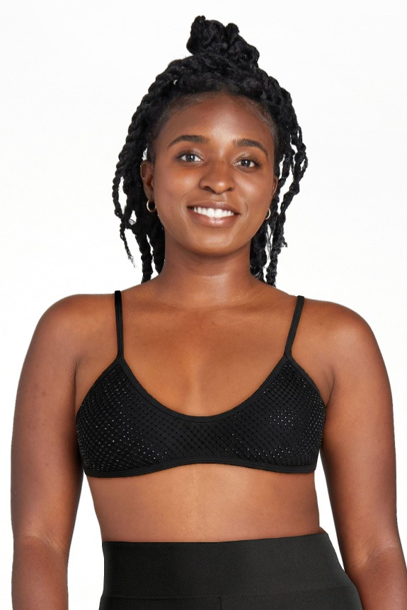 No Boundaries Faux Rhinestone Bralette Bikini Top, Women’s XXS-XXL | Walmart (US)
