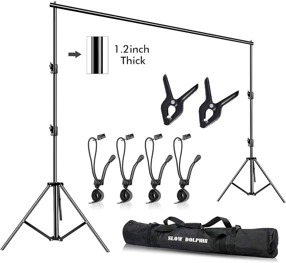 SLOW DOLPHIN Photo Video Studio 10ft (W) x 9.2ft (H) Heavy Duty Adjustable Photography Backdrop S... | Amazon (US)