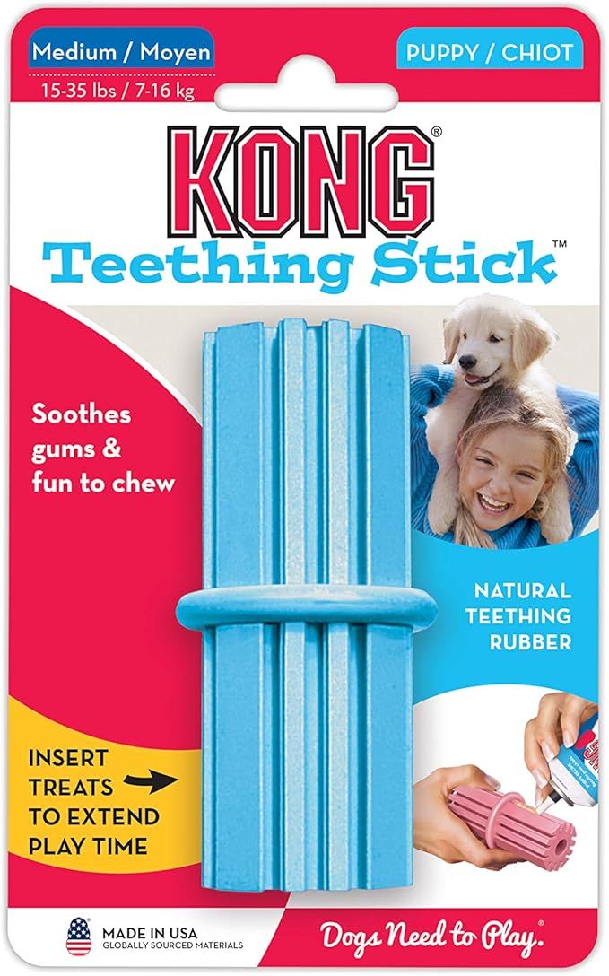 KONG Puppy Teething Stick Dog Toy, Medium, Assorted Pink/Blue | Amazon (US)