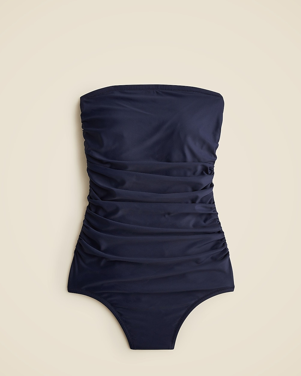 Long-torso ruched bandeau one-piece | J. Crew US