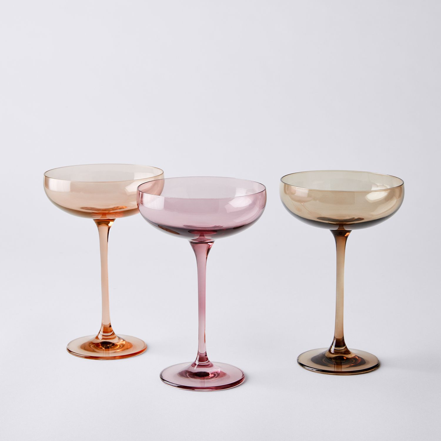 Estelle Hand-Blown Colored Cocktail Coupe Glasses (Set of 6) | Food52