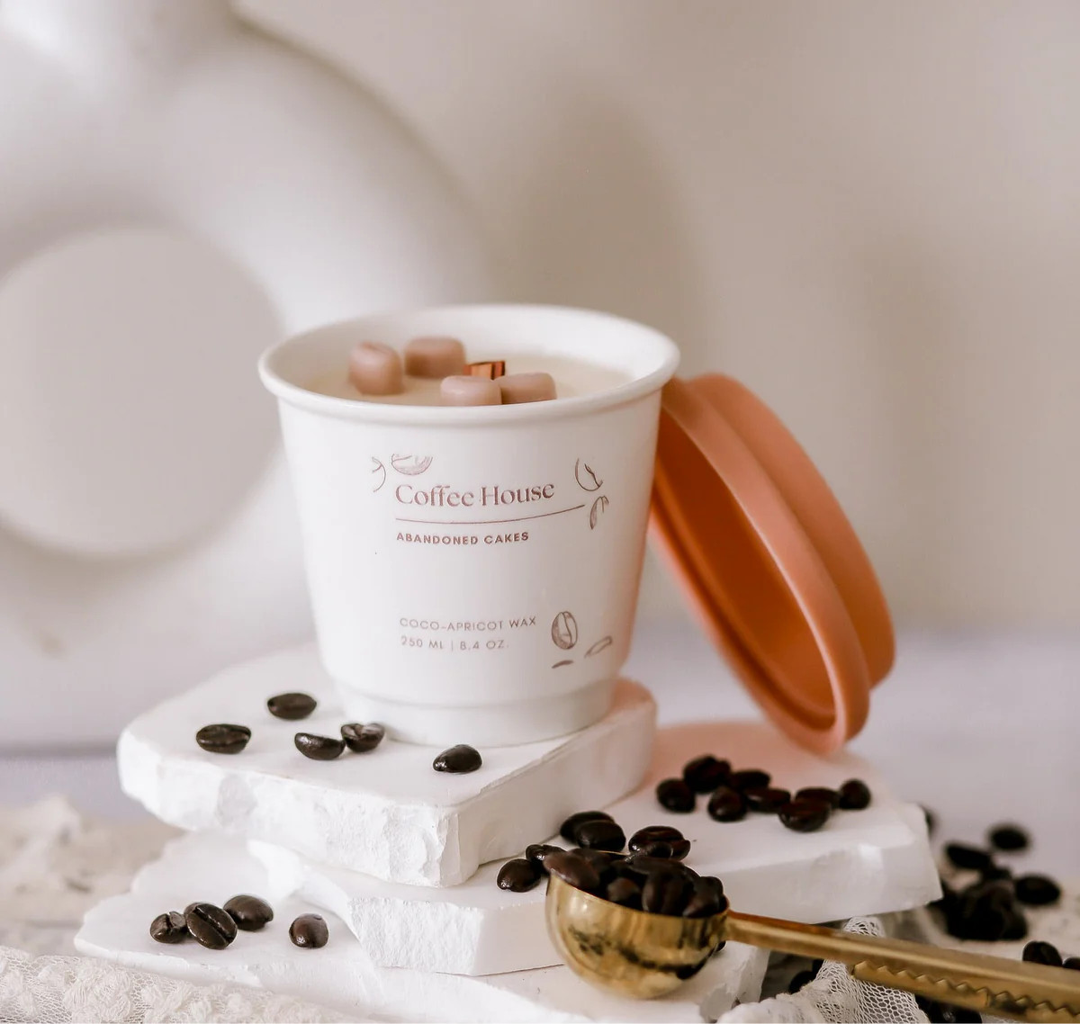 Coffee House Candle – 8.4 oz Ceramic To-Go Cup | Coffee &amp; Pastry Scented Candle | Abandoned... | Abandoned Cakes