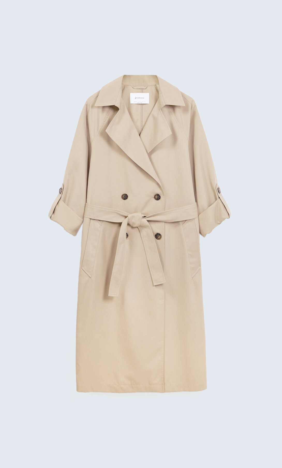 Long flowing trench coat | Stradivarius (UK)