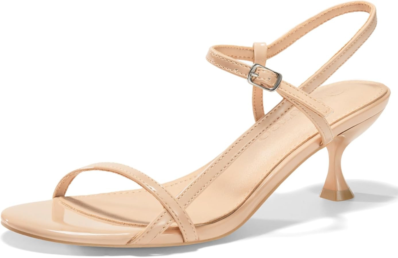 Coutgo Womens Strappy Heeled Sandals Kitten Low Heel Open Toe Ankle Strap Party Wedding Dress Sho... | Amazon (US)