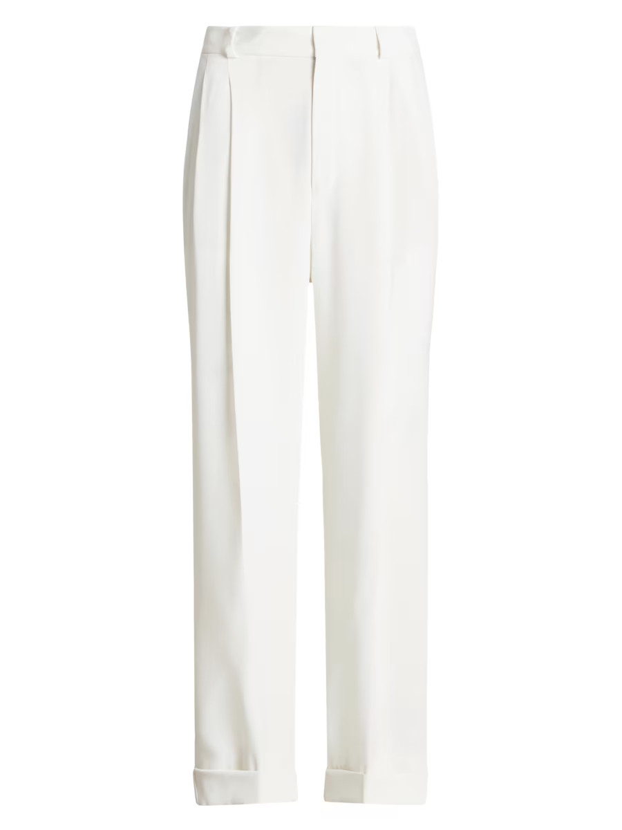 Satin Straight-Fit Trousers | Saks Fifth Avenue