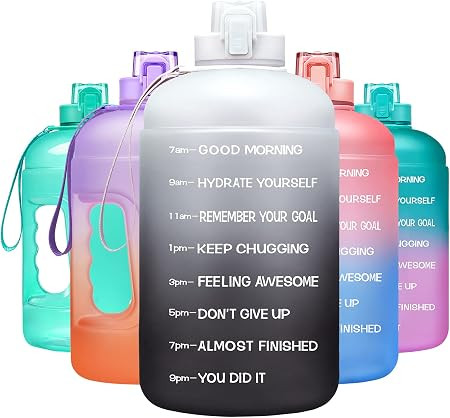 Venture Pal Half Gallon/ 64 Oz Motivational Water Bottle with Time Marker - Reusable Water Jug wi... | Amazon (US)