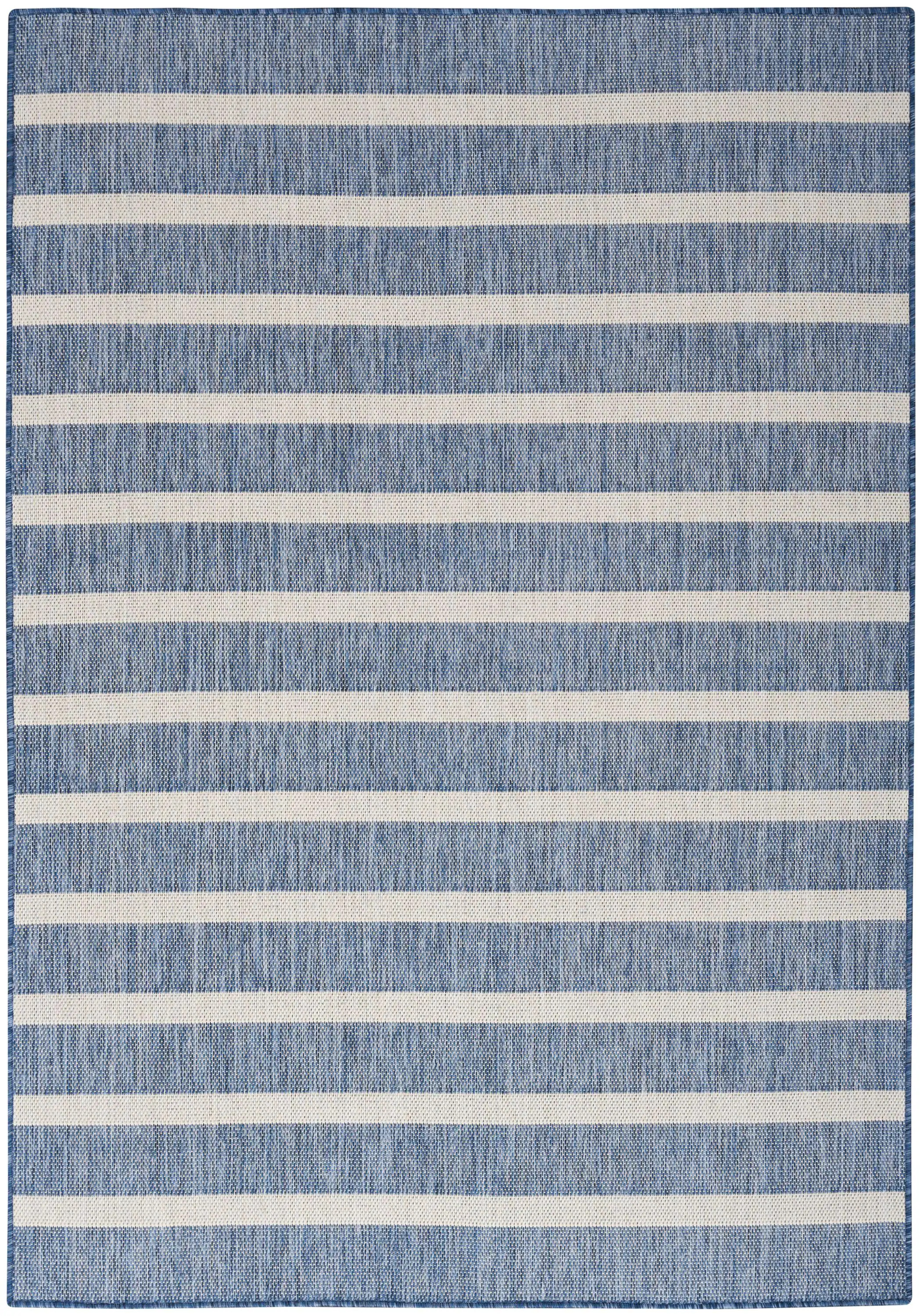 Nourison Home Positano 6 x 9 ft Navy Ivory Indoor or outdoor Area Rug in Blue | 099446903709 | Lowe's