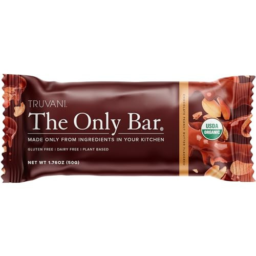 Truvani Plant Based Snack Bars | Chocolate Peanut Butter 1 Pack | 7g Protein | USDA Organic and Vegan | The Only Bar | Dairy, Soy, and Gluten Free | Individually Wrapped | Amazon (US)