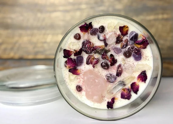 100% Pure Soy Wax Crystal Smudge Candle | Manifestation| Love Candle | Intention Candle | Vegan| ... | Etsy (CAD)