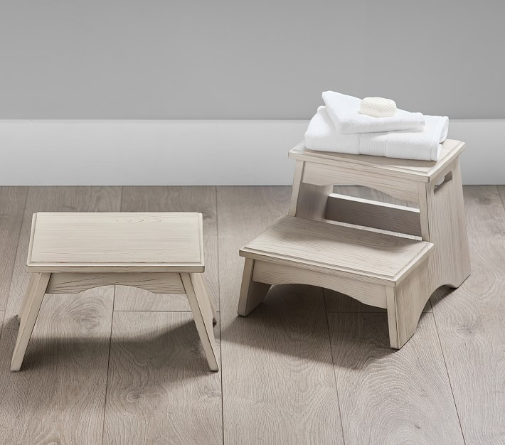 Weathered White Step Stool | Pottery Barn Kids