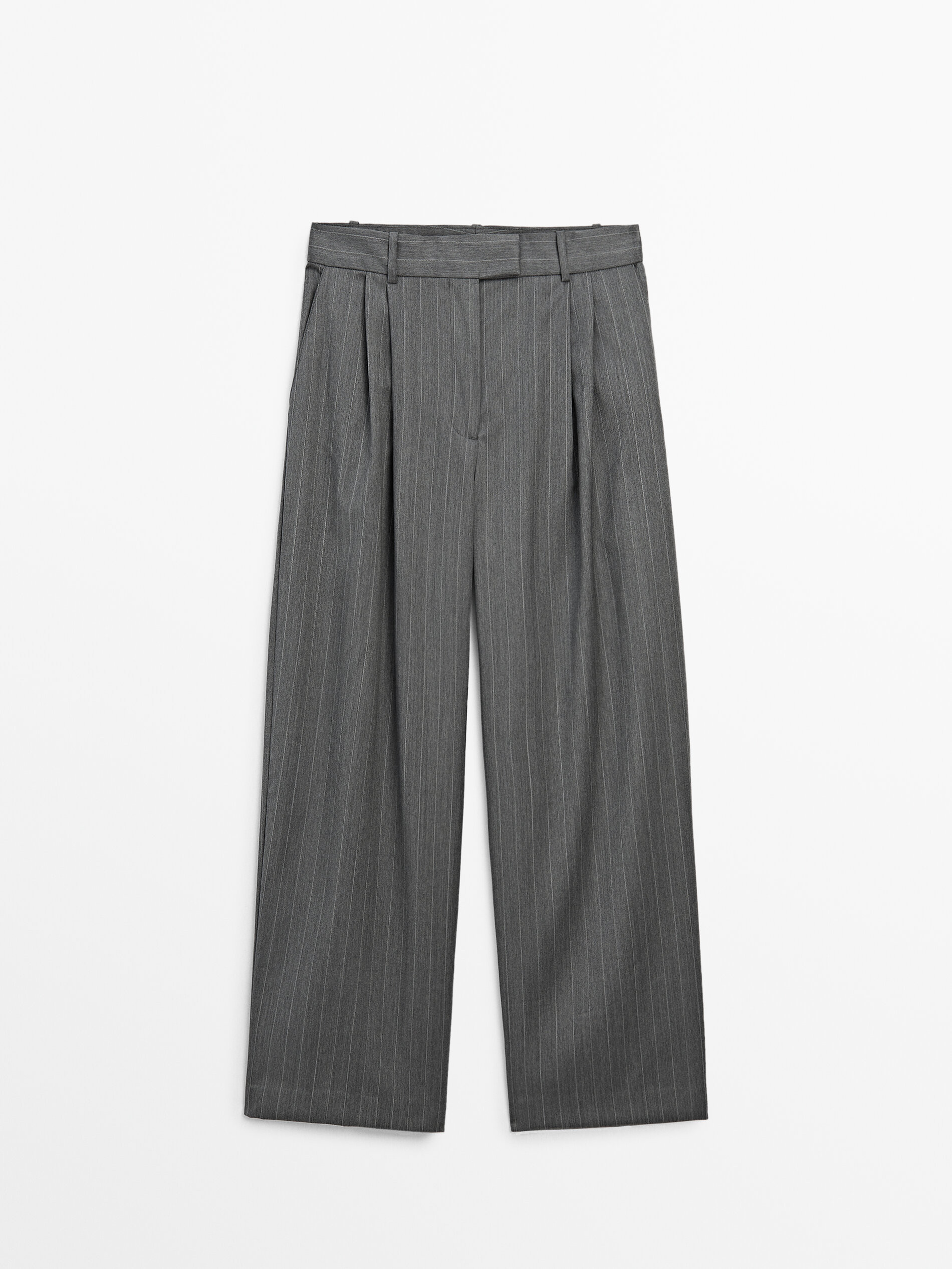 Straight-leg pinstripe trousers | Massimo Dutti US