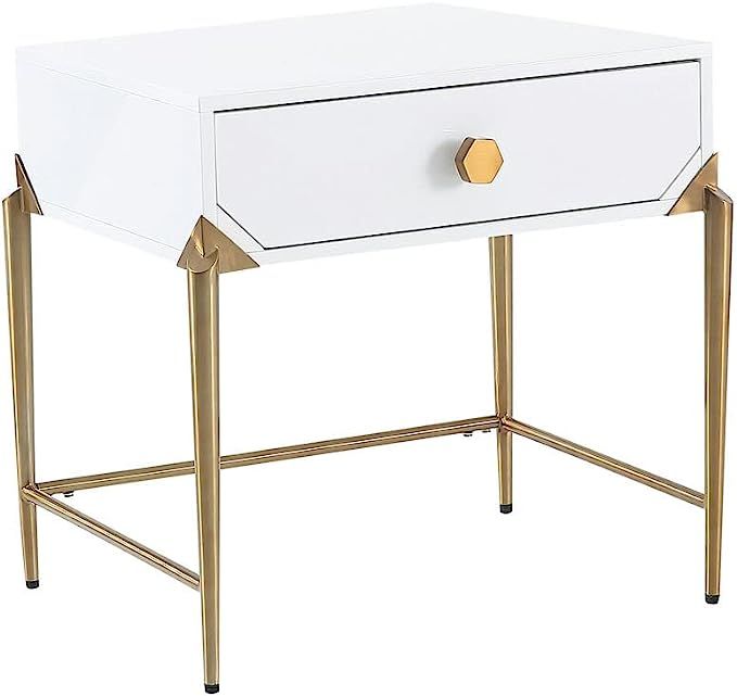 TOV Furniture Bajo White Lacquer Side Table | Amazon (US)