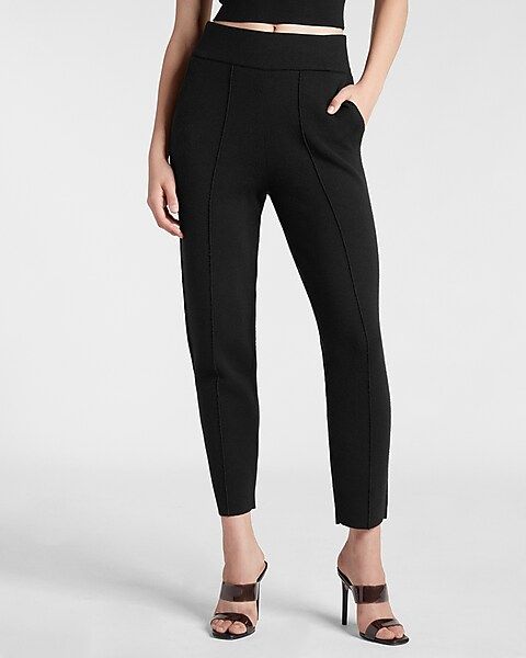High Waisted Seamed Sweater Carrot Ankle Pant | Express
