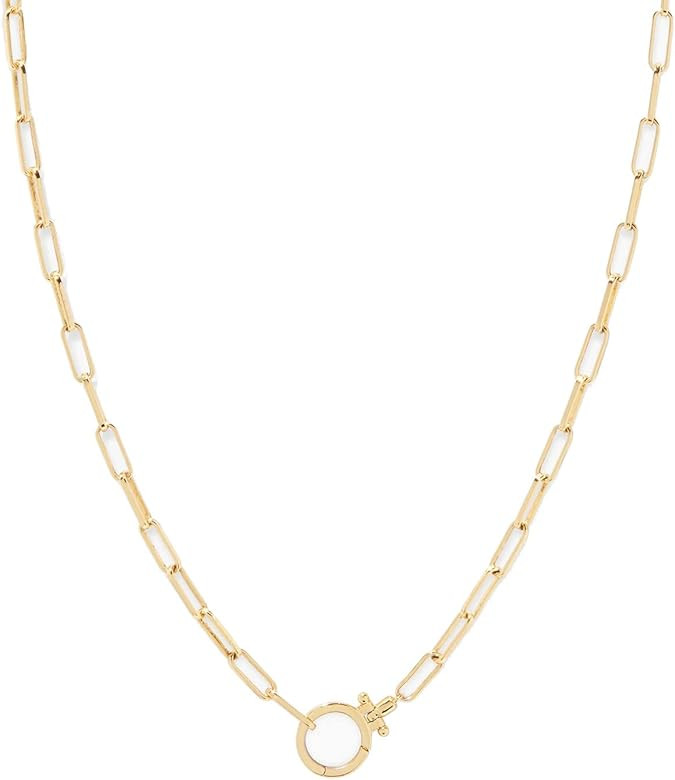 gorjana Women's Parker Paperclip Link Chain Necklace, 18k Gold or Silver Plated, Chunky Clasp | Amazon (US)