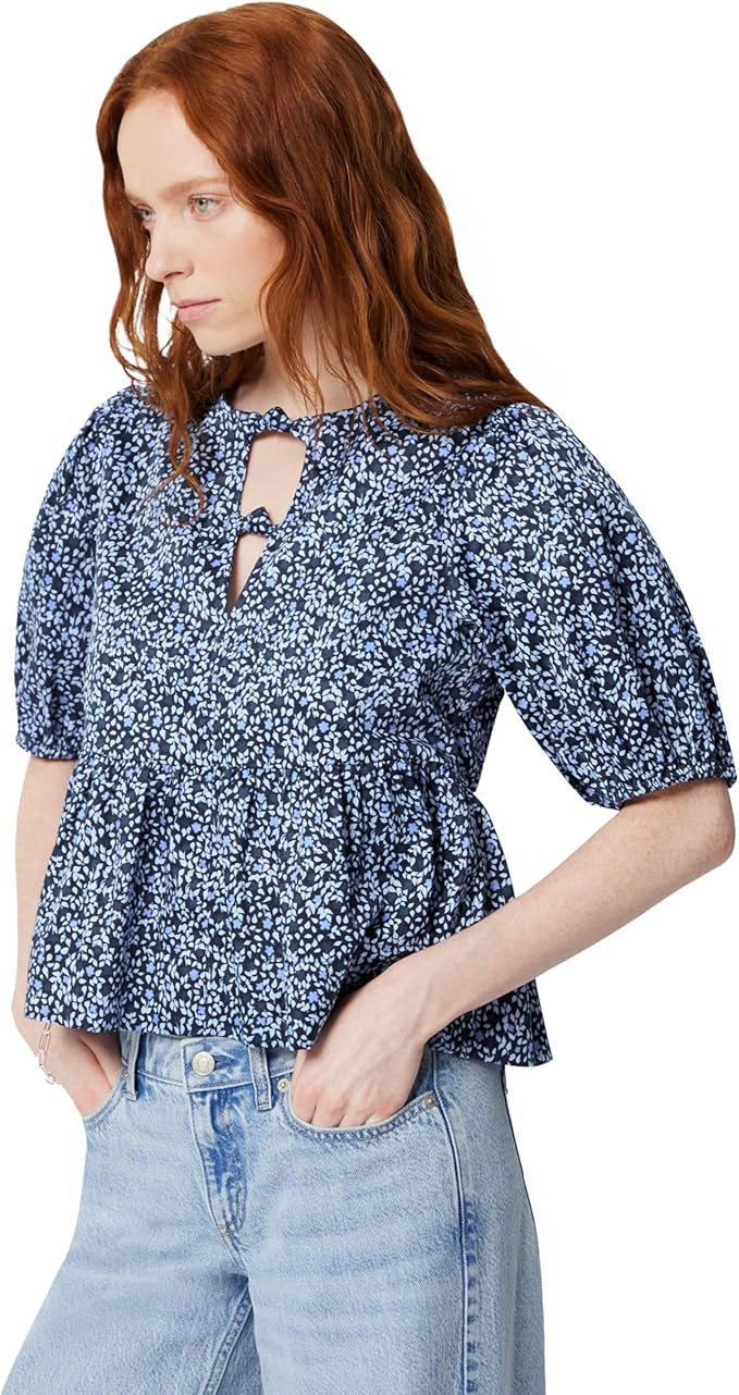 Amazon Essentials Women's Cotton Sateen Relaxed-Fit Peplum Blouse | Amazon (US)