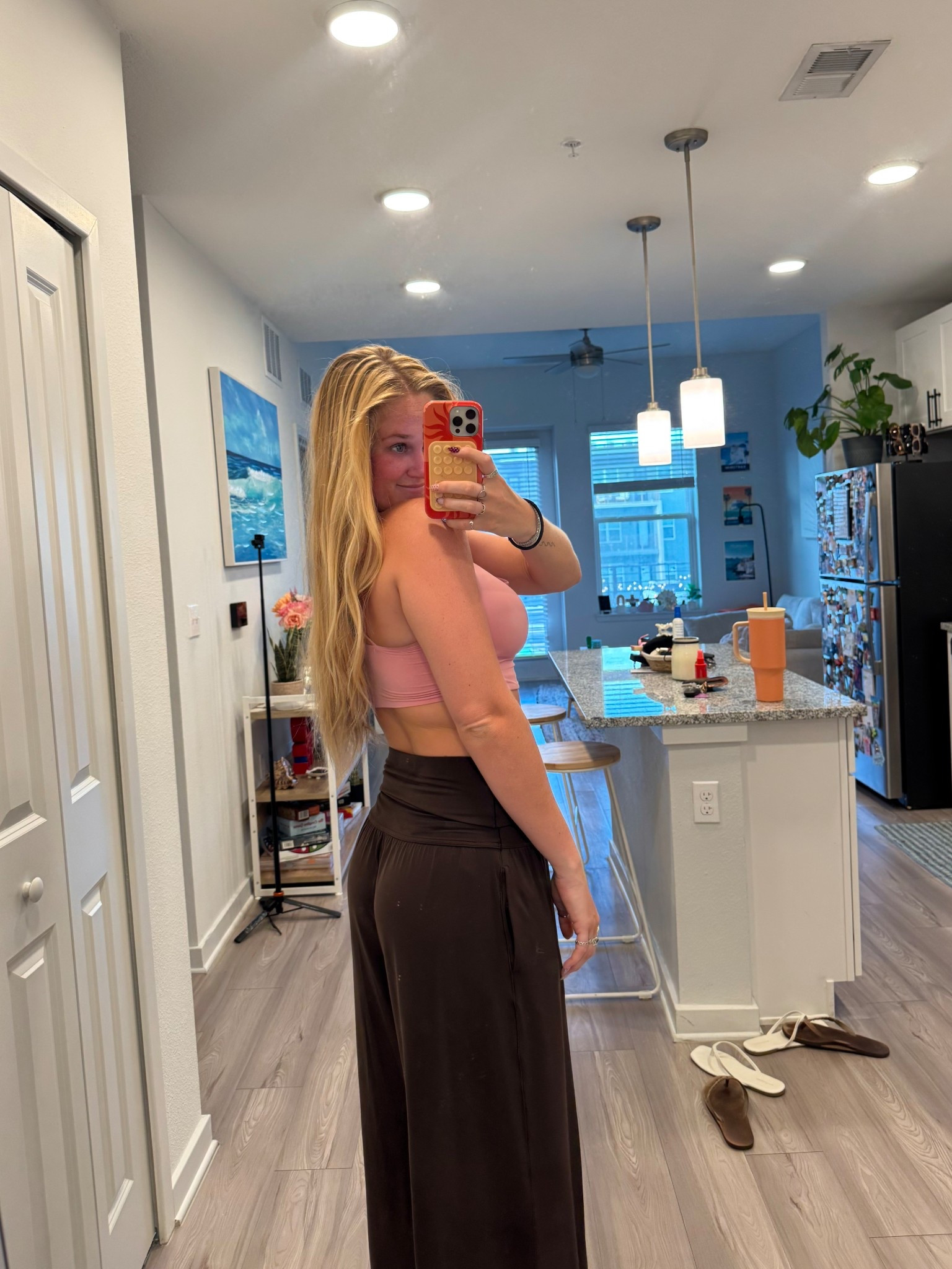 yoga workout outfit 🧘🏼‍♀️ best sports bra for larger chest & comfy flowy pants 

#LTKfitnessgoals #LTKmorningroutine #LTKActive