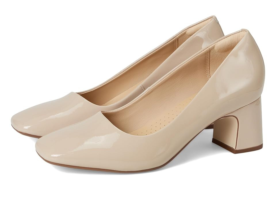 Clarks Fernie Court Women's Shoes Sand Patent Leather : 9 B - Medium | Zappos