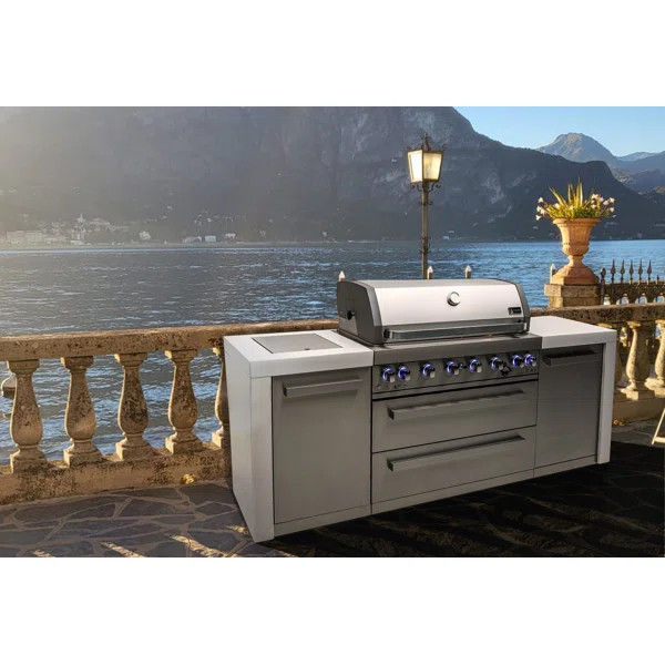 Mont Alpi MAi805-D 44-inch 6-Burner Stainless Steel Outdoor Modular Kitchen BBQ Island Gas Grill | Wayfair North America