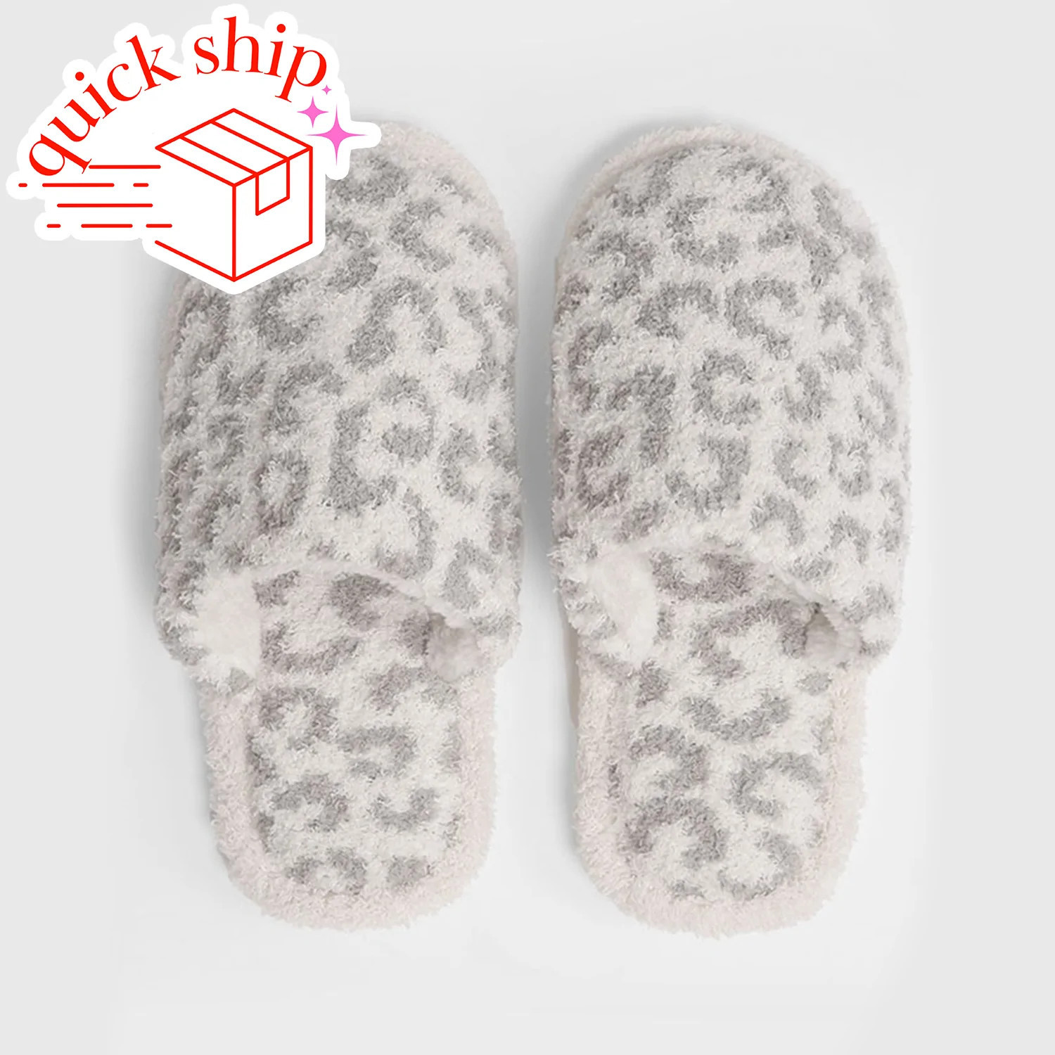 Animal Print Fuzzy Slippers | United Monograms