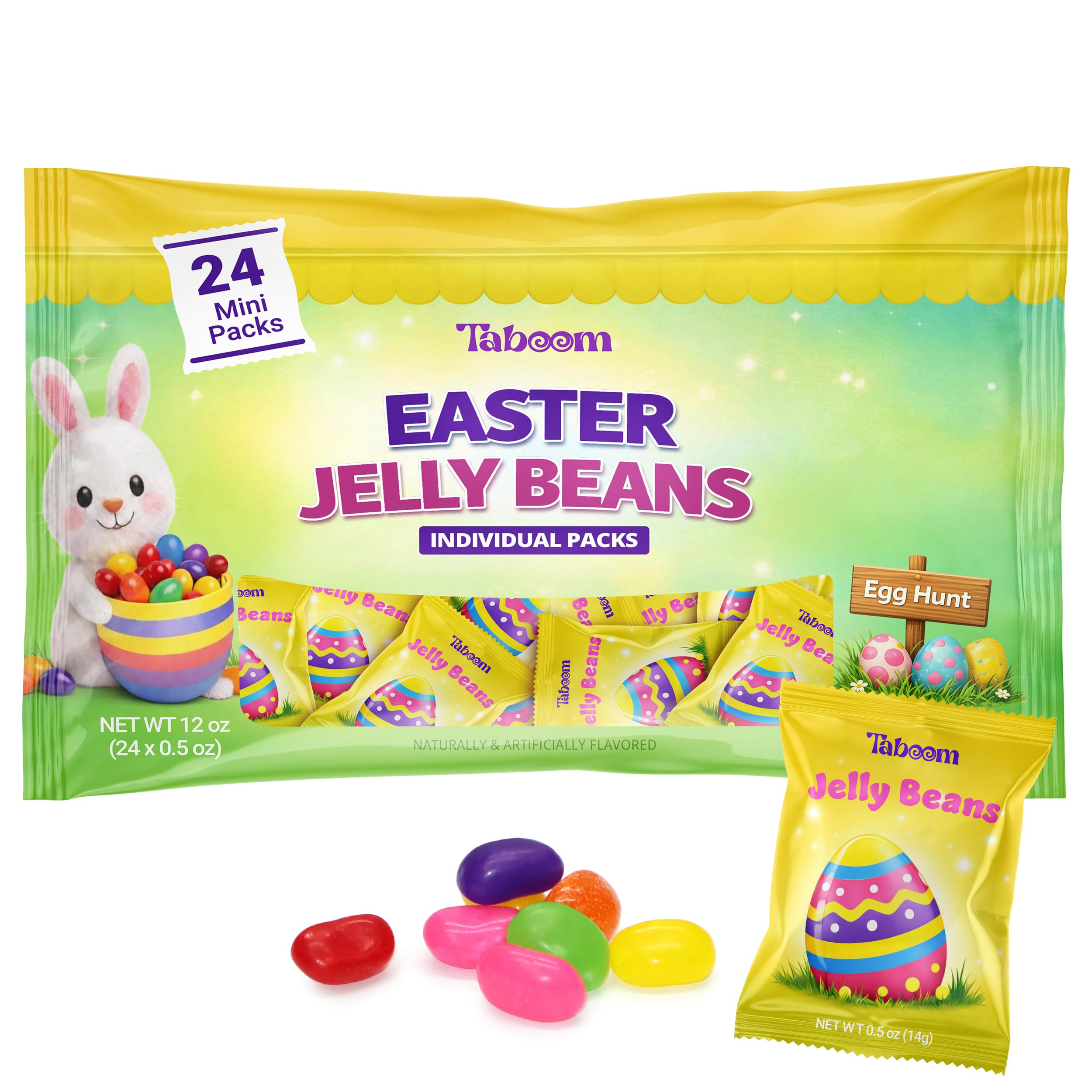 Easter Jelly Beans Mini Packs 24 Count - Assorted Fruit Flavored Jelly Bean Individual Packets, C... | Amazon (US)