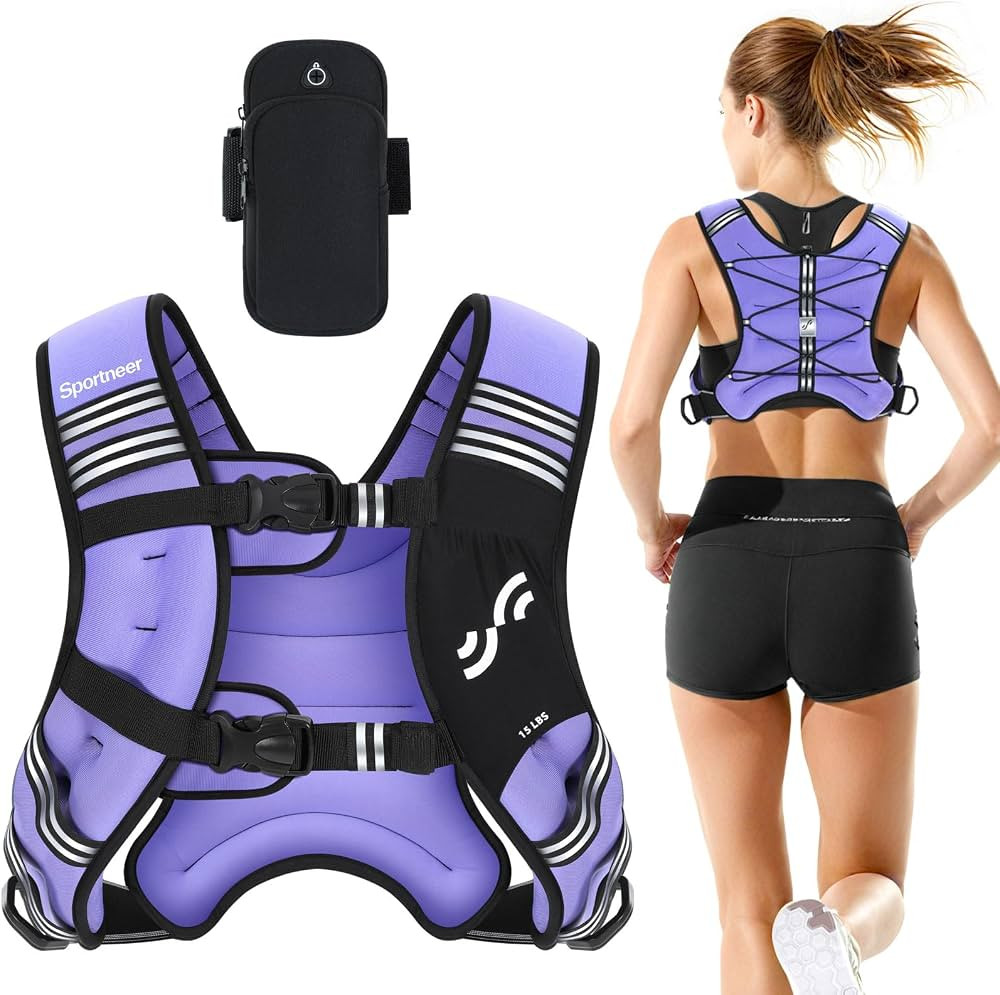 Sportneer Weighted Vest Woman Weight Vest for Walking with Phone Bag | Amazon (US)