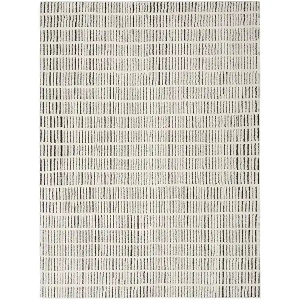Nourison Cozy Modern Indoor Abstract Area Rug - 7' 10" x 9' 10" - Ivory/Black | Bed Bath & Beyond