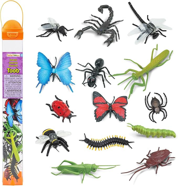 Safari Ltd. Insects TOOB - 14 Mini Figurines: Caterpillar, Dragonfly, Centipede, Grasshopper, Lad... | Amazon (US)