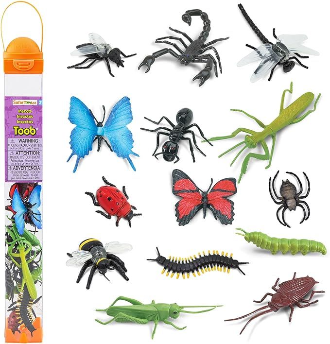 Safari Ltd. Insects TOOB - 14 Mini Figurines: Caterpillar, Dragonfly, Centipede, Grasshopper, Lad... | Amazon (US)