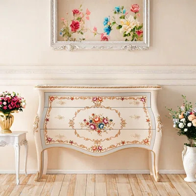 French Cream Style Solid Wood Entryway Cabinet | Wayfair North America