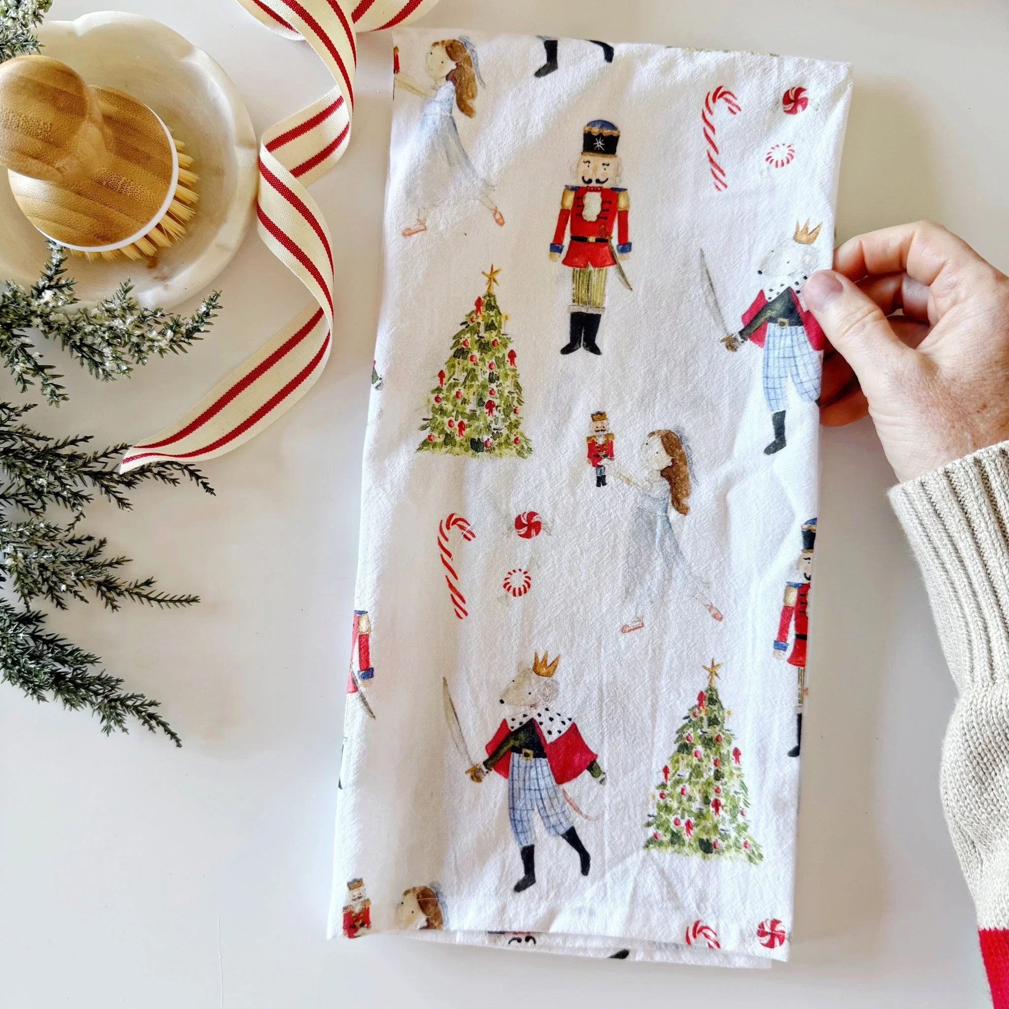 nutcracker cotton flour sack tea towel | Emily Lex Studio