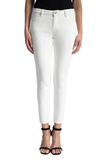 Petite Women's Liverpool Penny Ankle Skinny Jeans, Size 10P - White | Nordstrom