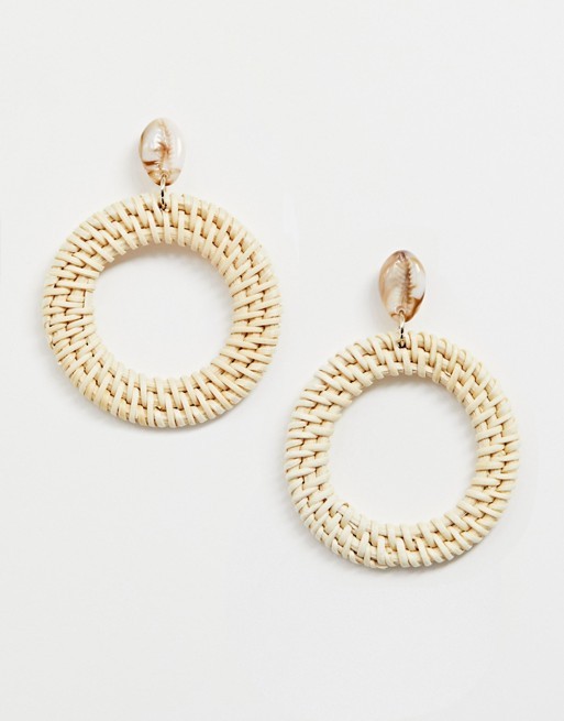 Liars & Lovers resin shell & raffia earrings | ASOS US