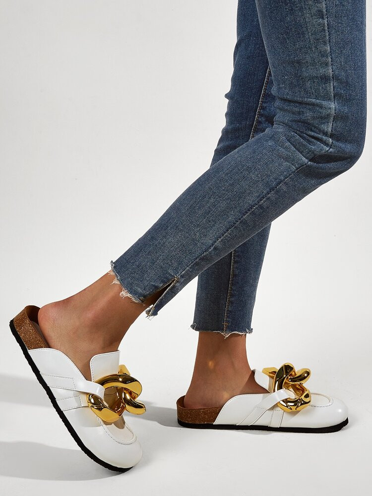 Chain Decor Flat Mules | SHEIN