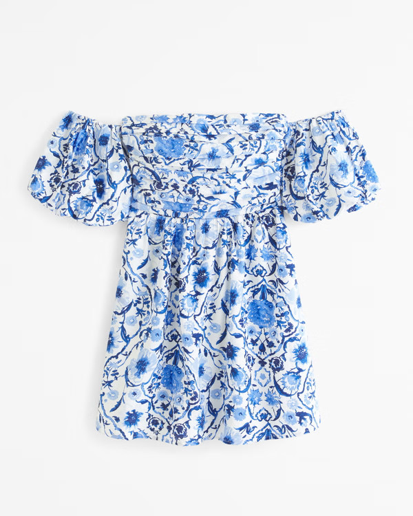 Women's The A&F Emerson Off-The-Shoulder Mini Dress | Women's New Arrivals | Abercrombie.com | Abercrombie & Fitch (US)